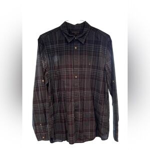 JOHN VARVATOS USA Button Down Shirt Roll Tab Peace Casual F24